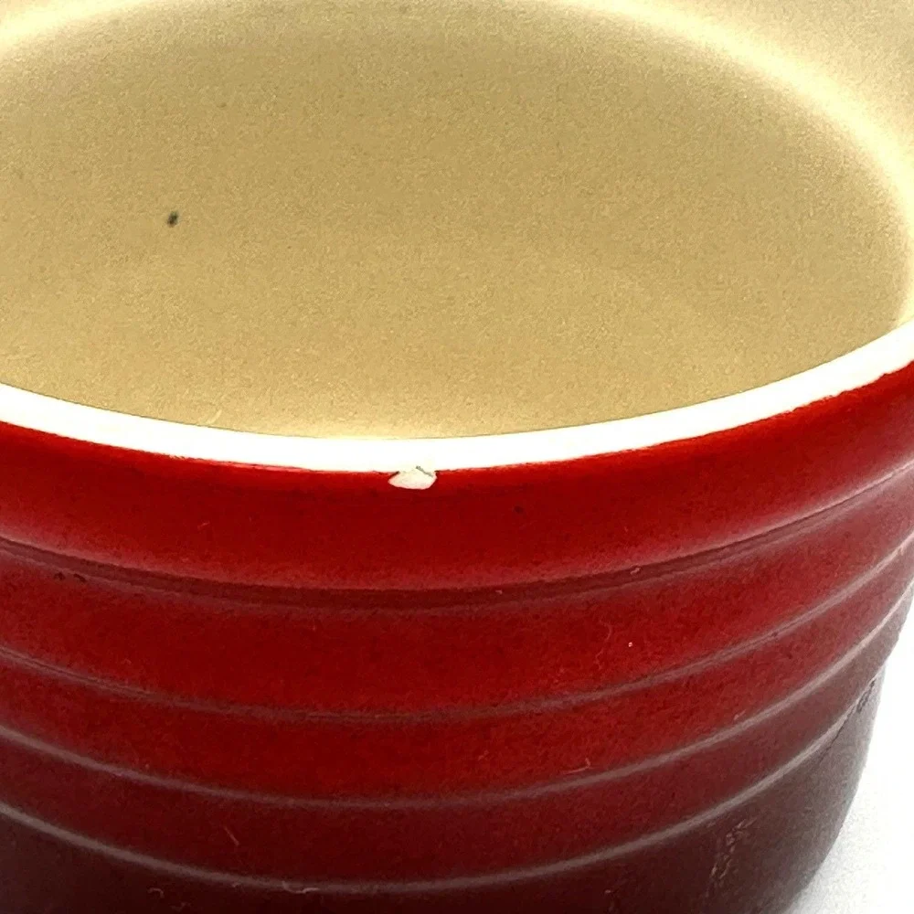 Vintage 2004 Le Creuset Red Stoneware Ramekin 3